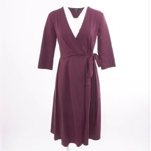 Weekend MaxMara Maroon Midi Wrap Dress Size M